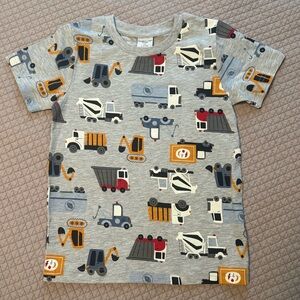 Polarn O. Pyret Gray Construction Vehicle Graphic T-Shirt